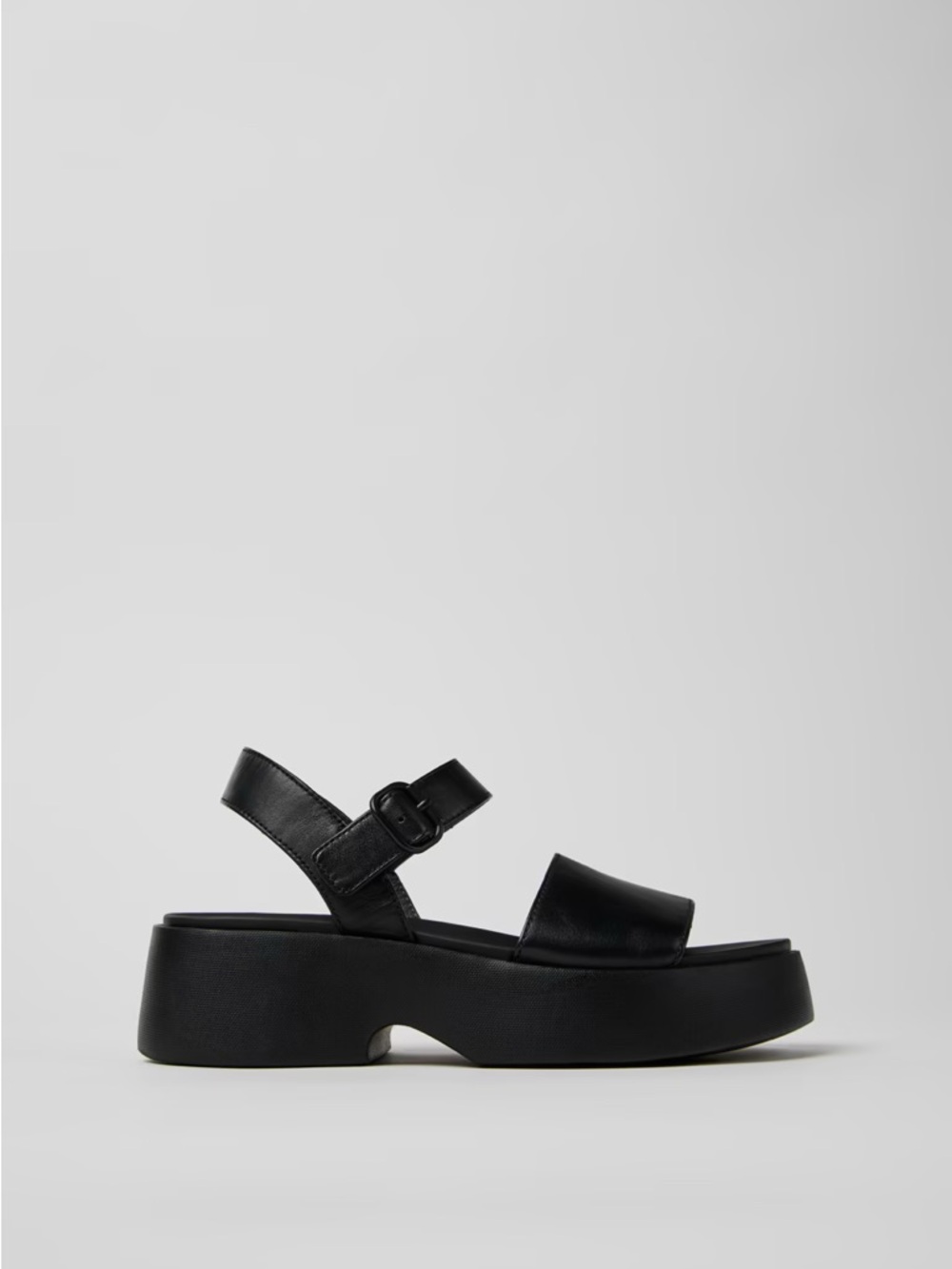 Camper Tasha Black Platform Leather Sandal